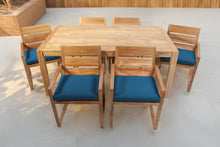 7 pc Venice Teak Arm Dining Set with 72" Rectangular Dining Table