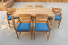 7 pc Venice Teak Arm Dining Set with 72" Rectangular Dining Table
