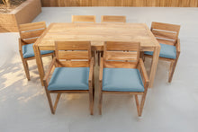 7 pc Venice Teak Arm Dining Set with 72" Rectangular Dining Table