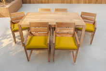 7 pc Venice Teak Arm Dining Set with 72" Rectangular Dining Table