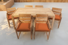 7 pc Venice Teak Arm Dining Set with 72" Rectangular Dining Table