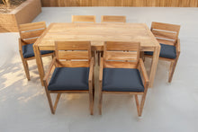 7 pc Venice Teak Arm Dining Set with 72" Rectangular Dining Table