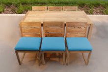 7 pc Venice Teak Armless Dining Set with 72" Rectangular Dining Table