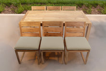 7 pc Venice Teak Armless Dining Set with 72" Rectangular Dining Table