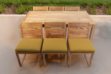 7 pc Venice Teak Armless Dining Set with 72" Rectangular Dining Table