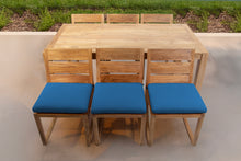 7 pc Venice Teak Armless Dining Set with 72" Rectangular Dining Table