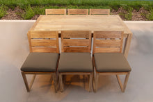 7 pc Venice Teak Armless Dining Set with 72" Rectangular Dining Table