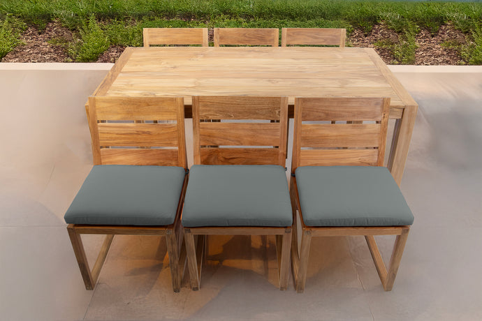 7 pc Venice Teak Armless Dining Set with 72