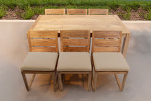 7 pc Venice Teak Armless Dining Set with 72" Rectangular Dining Table