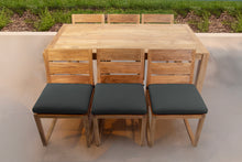 7 pc Venice Teak Armless Dining Set with 72" Rectangular Dining Table