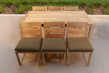 7 pc Venice Teak Armless Dining Set with 72" Rectangular Dining Table