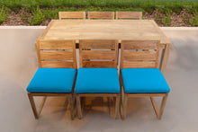 7 pc Venice Teak Armless Dining Set with 72" Rectangular Dining Table