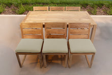 7 pc Venice Teak Armless Dining Set with 72" Rectangular Dining Table