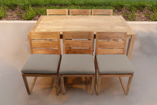 7 pc Venice Teak Armless Dining Set with 72" Rectangular Dining Table