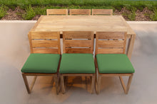 7 pc Venice Teak Armless Dining Set with 72" Rectangular Dining Table