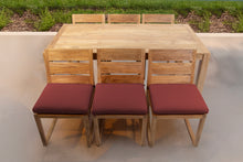 7 pc Venice Teak Armless Dining Set with 72" Rectangular Dining Table