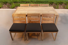 7 pc Venice Teak Armless Dining Set with 72" Rectangular Dining Table