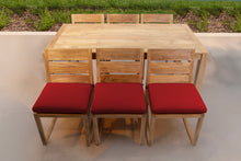 7 pc Venice Teak Armless Dining Set with 72" Rectangular Dining Table