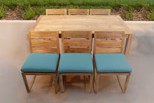 7 pc Venice Teak Armless Dining Set with 72" Rectangular Dining Table
