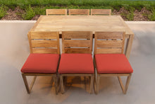 7 pc Venice Teak Armless Dining Set with 72" Rectangular Dining Table