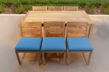 7 pc Venice Teak Armless Dining Set with 72" Rectangular Dining Table