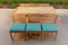 7 pc Venice Teak Armless Dining Set with 72" Rectangular Dining Table