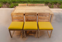 7 pc Venice Teak Armless Dining Set with 72" Rectangular Dining Table