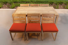 7 pc Venice Teak Armless Dining Set with 72" Rectangular Dining Table
