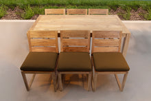 7 pc Venice Teak Armless Dining Set with 72" Rectangular Dining Table