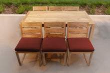 7 pc Venice Teak Armless Dining Set with 72" Rectangular Dining Table