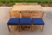 7 pc Venice Teak Armless Dining Set with 72" Rectangular Dining Table