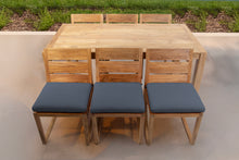 7 pc Venice Teak Armless Dining Set with 72" Rectangular Dining Table