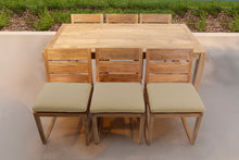 7 pc Venice Teak Armless Dining Set with 72" Rectangular Dining Table