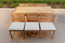 7 pc Venice Teak Armless Dining Set with 72" Rectangular Dining Table
