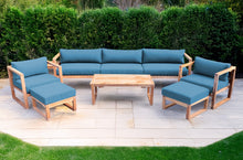 7 pc Venice Teak Deep Seating Deluxe Sofa with Coffee Table. Sunbrella Cushion.