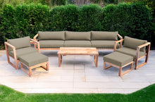 7 pc Venice Teak Deep Seating Deluxe Sofa with Coffee Table. Sunbrella Cushion.