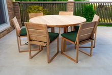 7 pc Venice Teak Armless Dining Set with 60" Round Dining Table