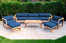 7 pc Venice Teak Deep Seating Deluxe Sofa with Coffee Table. Sunbrella Cushion.