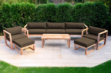 7 pc Venice Teak Deep Seating Deluxe Sofa with Coffee Table. Sunbrella Cushion.