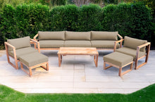 7 pc Venice Teak Deep Seating Deluxe Sofa with Coffee Table. Sunbrella Cushion.