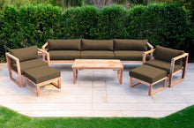 7 pc Venice Teak Deep Seating Deluxe Sofa with Coffee Table. Sunbrella Cushion.