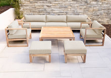 7 pc Venice Teak Deep Seating Deluxe Sofa with Square Coffee Table. Sunbrella Cushion.