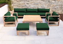 7 pc Venice Teak Deep Seating Deluxe Sofa with Square Coffee Table. Sunbrella Cushion.
