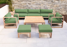 7 pc Venice Teak Deep Seating Deluxe Sofa with Square Coffee Table. Sunbrella Cushion.