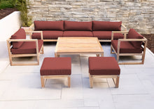 7 pc Venice Teak Deep Seating Deluxe Sofa with Square Coffee Table. Sunbrella Cushion.