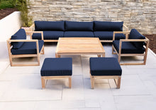 7 pc Venice Teak Deep Seating Deluxe Sofa with Square Coffee Table. Sunbrella Cushion.