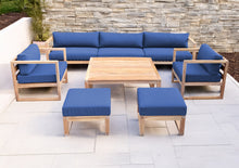 7 pc Venice Teak Deep Seating Deluxe Sofa with Square Coffee Table. Sunbrella Cushion.