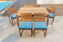 7 pc Venice Teak Dining Set with 59" Rectangular Dining Table
