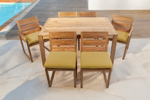 7 pc Venice Teak Dining Set with 59" Rectangular Dining Table
