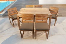 7 pc Venice Teak Dining Set with 59" Rectangular Dining Table